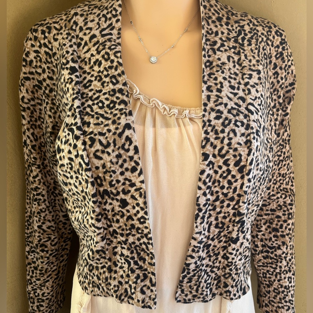 Marvin Richards Leopard-Pattern Cropped Cardigan - Beige Black